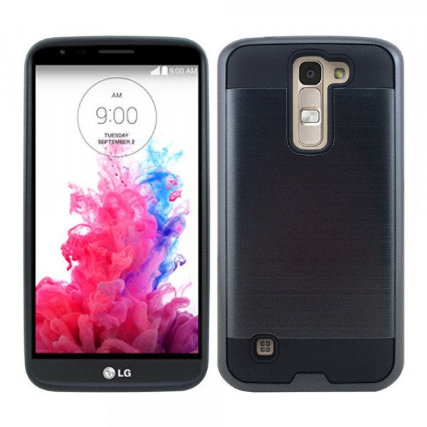 Wholesale LG Tribute 5 K7 Iron Shield Hybrid Case (Black)